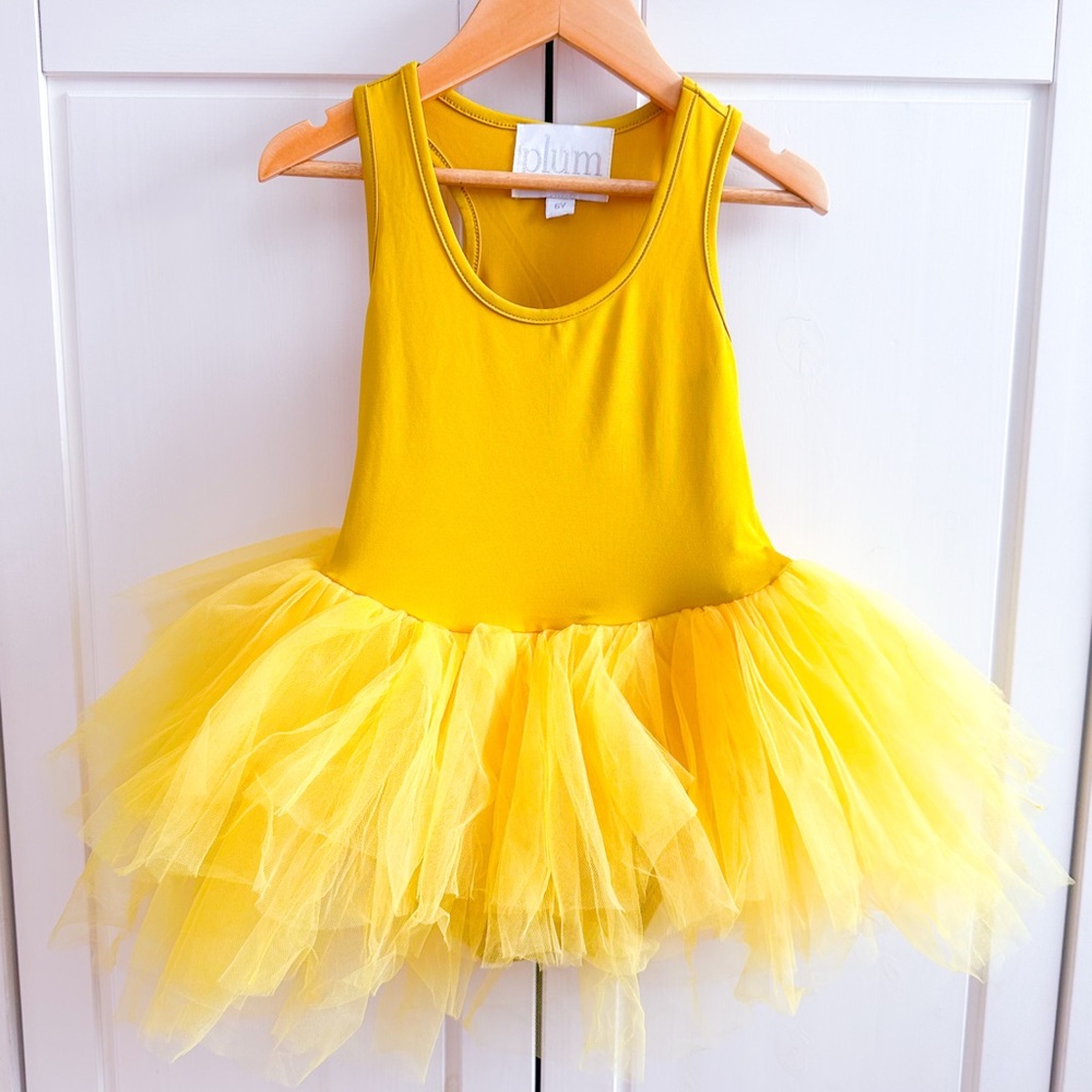I Love Plum Yellow Tutu Dress